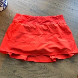 Lululemon Red Orange Tennis Skirt